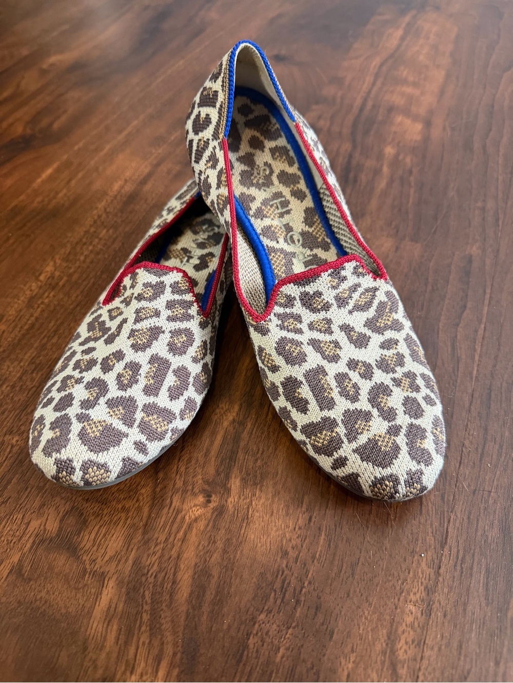 Rothy’s Loafer Flats Beige Brown Mocha Spot Leopard Slip On Shoes